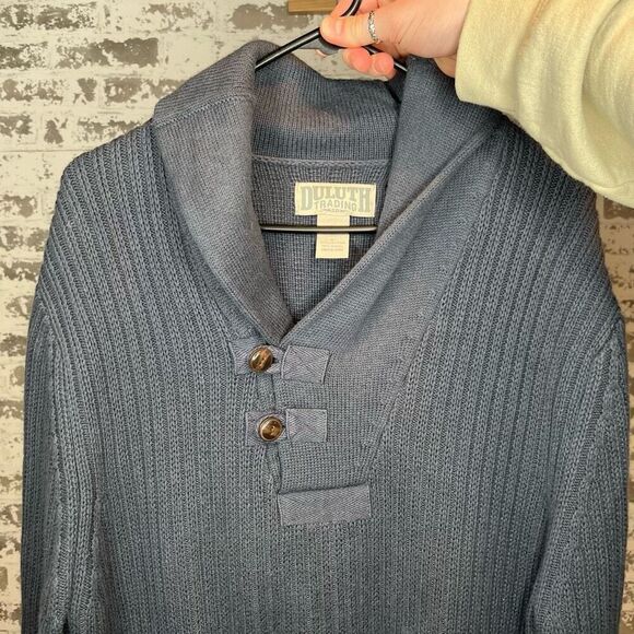 Duluth Trading | mens knitted blue sweater - Picture 1 of 8